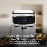 MASTERPRO Foodies| Freidora de aire | XXL | 6 Litros | 1680W | 8 Funcionalidades | Libro de Cocina Incluido