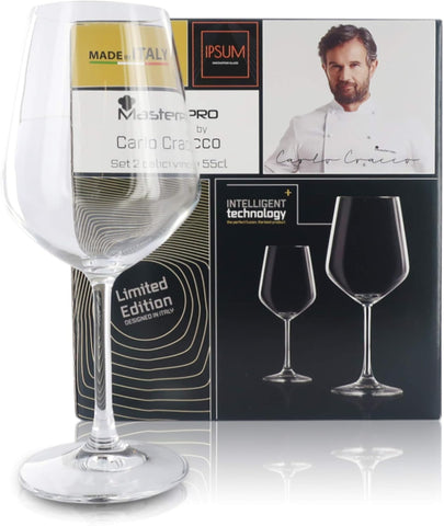 Copas de Vino De Cristal | 2 Unidades | Altura: 22 Cm | Capacidad 55 Cl | Colección MasterPRO