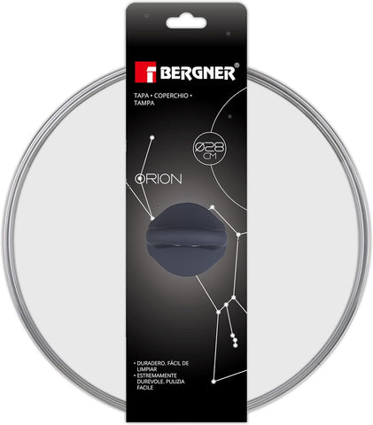 BERGNER ORION | Tapa Transparente 28cm | Vidrio | Apto para el Lavavajillas