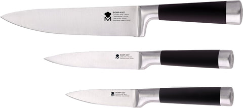 Masterpro Foodies por Bergner Profesional Home 3 piezas Juego de cuchillo de cocina Premium de acero inoxidable