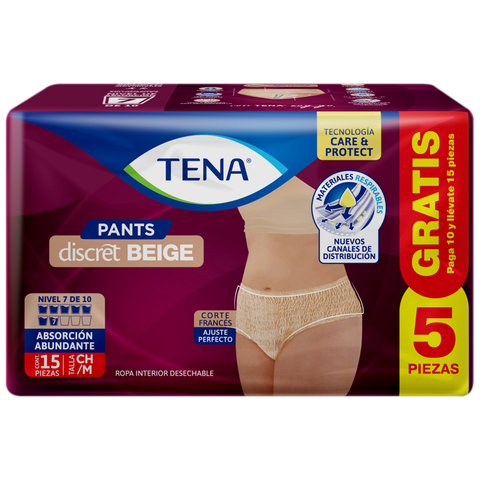 TENA PANTS DISCRET TALLA MEDIANO + 5