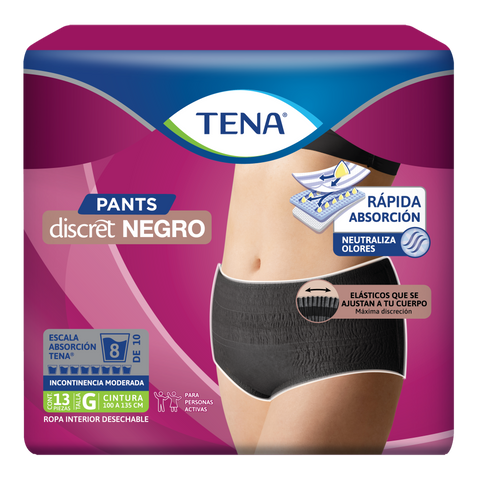 TENA Pants Discret Negro L 13 piezas