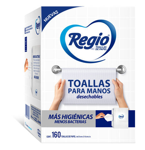 Regio Toallas Desechables Para Manos 160 Hojas