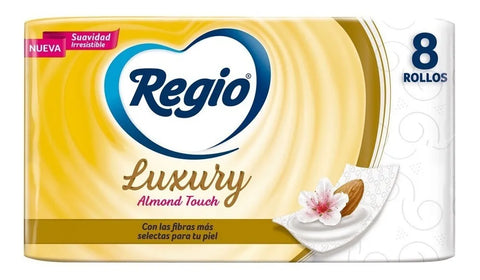 Papel Higiénico Regio Luxury Almond Touch 8 Rollos