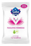 Caja C/48 Toallitas Húmedas Saba Diarios V-natural 12 Pz