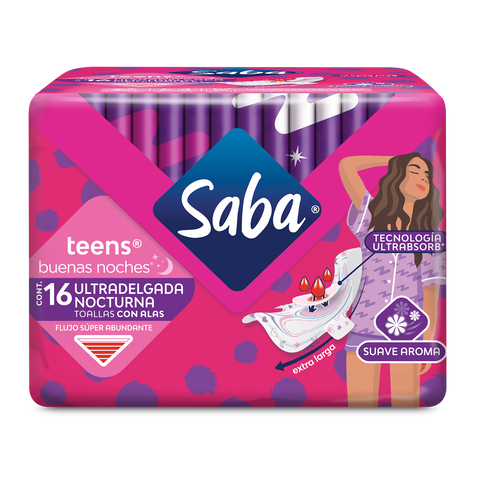 SABA Teens Ultradelgada Nocturna con alas 16s